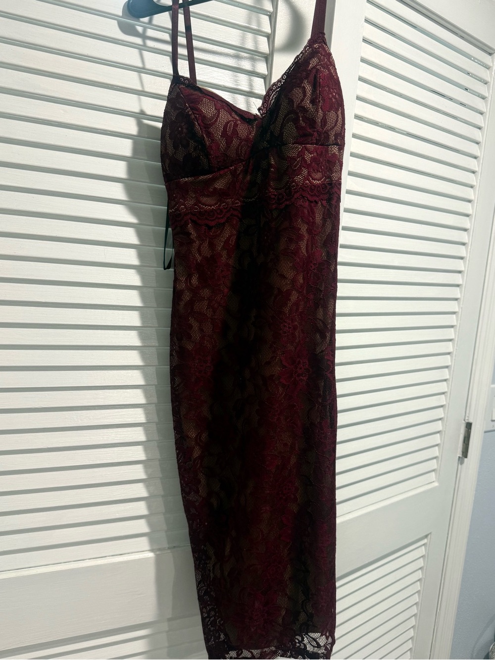 Burgundy Lace Slip Dress (Never Worn)